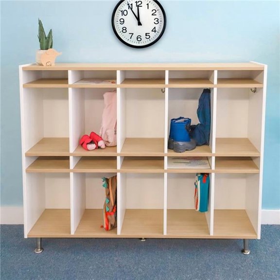 Elevated WB1996 48 x 60.5 x 15 in. 10 Section Coat Locker - Brown & White