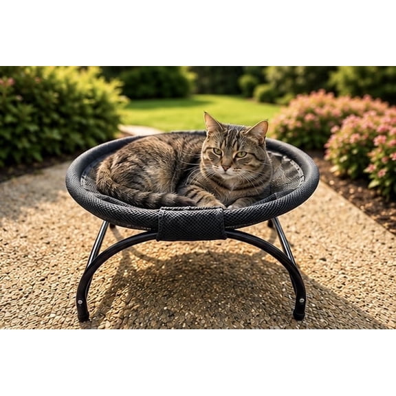 elevated cat lounger breathable mesh for cooling