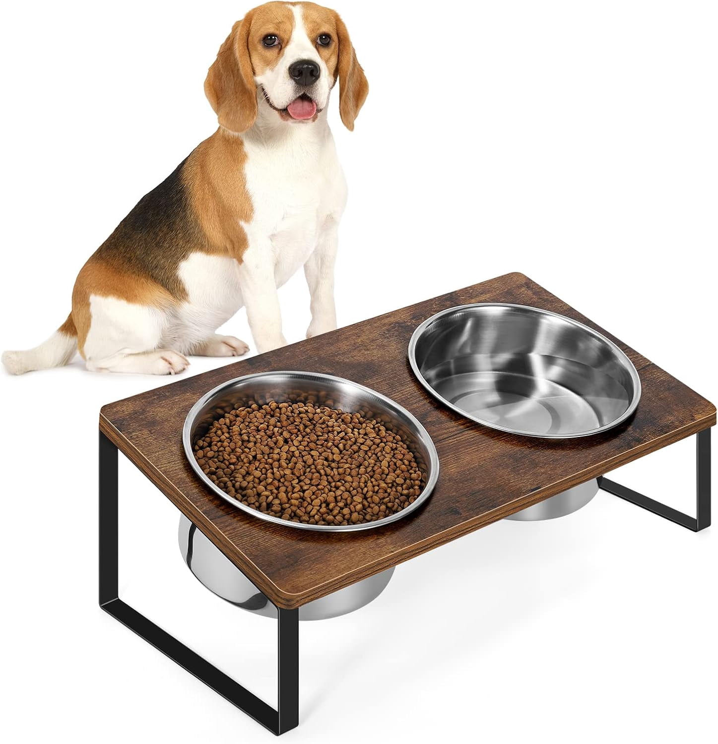 elevated dog bowl, large raised dog bowl rack, suitable for large, medium and small dogs