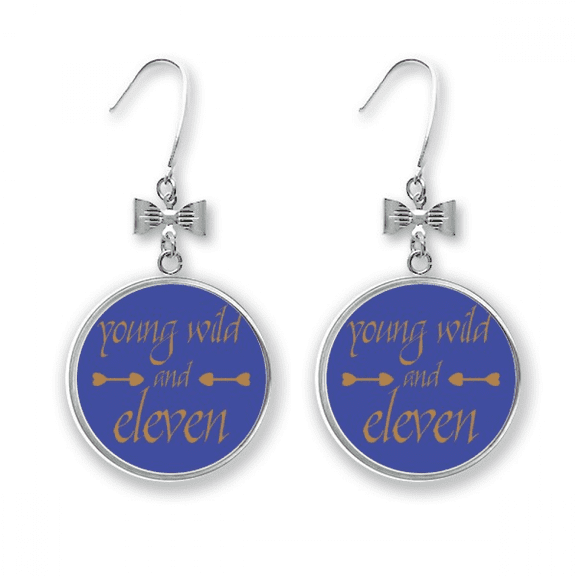 eleven young numbers bow earrings drop stud pierced hook