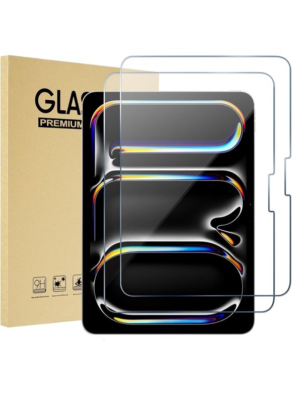 elitegadget 2-Pack Glass Screen Protector For iPad Pro 11 Inch Tablet (5th Generation, 2024 Released) - Tempered Glass Film High Definition 9H Hardness