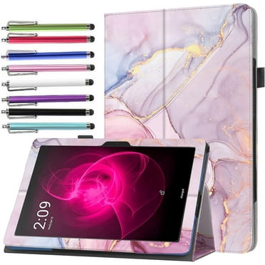 elitegadget Case for AEEZO Android 14 Tablet 10.1 inch Tablet - Slim Lightweight Folio PU Leather Folding Stand Cover Case + 1 Random Color Stylus (Pink Marble)