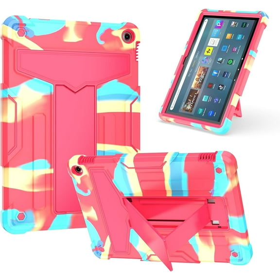 elitegadget Case for Amazon Fire HD 10 (13th Generation, 2023 Released) - Heavy Duty Hybrid Kickstand Case Cover   1 Screen Protector and 1 Random Stylus (Candy/Pink)