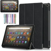 elitegadget Case for Amazon Fire HD Tablet 10.1" Inch Display (13th Generation, 2023 Released) - Lightweight Tri-fold Stand Cover Case + 1 Screen Protector and 1 Stylus (Black)