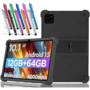 elitegadget Case for Callsky-Tab Android Tablet, 10.1 inch Android 15 Tablet (Cpad 10) - Lightweight Protective Silicone Stand Cover + 1 Random Color Stylus (Black)