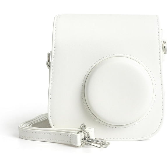elitegadget Case Cover for Fujifilm Instax Mini SE Instant Camera - Protective PU Bag Cover with Removable Strap Camera Case (White)