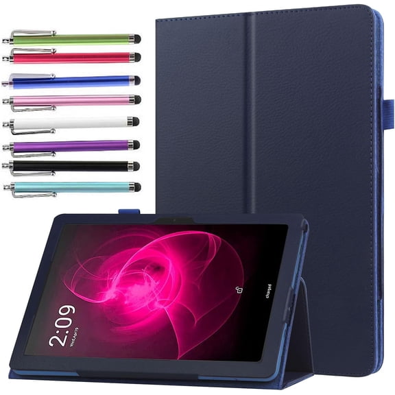 elitegadget Case for Headwolf WPad5 Android 14 Tablet 10 inch Tablet - Slim Lightweight Folio PU Leather Folding Stand Cover Case + 1 Random Color Stylus (Navy Blue)