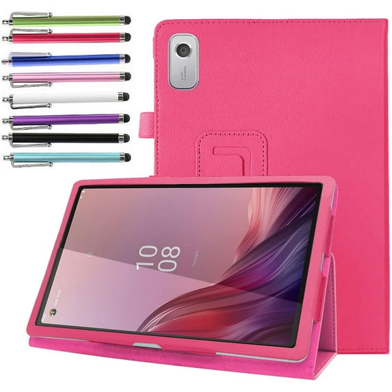 elitegadget Case for Nook 9" Lenovo Tablet (2024) / Lenovo Tab M9 (TB-310FU) - Lightweight Folio Stand Cover PU Leather Case for Lenovo Tab M9 9 Inch Display 2024/2023 + 1 Random Stylus (Pink)
