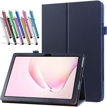 elitegadget Case for Onn 10.1 Inch Tablet (2024 Model) Gen 4 - Slim Lightweight Folio PU Leather Folding Stand Cover Case + 1 Random Stylus (Navy Blue)