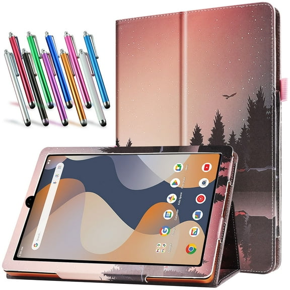 elitegadget Case for Onn 7 Inch Tablet (2024 Model) Gen 4 - Slim Lightweight Folio PU Leather Folding Stand Cover Case 1 Random Stylus (Forest Dusk)