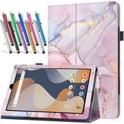 elitegadget Case for Onn 7 Inch Tablet (2024 Model) Gen 4 - Slim Lightweight Folio PU Leather Folding Stand Cover Case + 1 Random Stylus (Pink Marble)