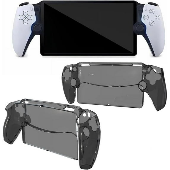 elitegadget Case for Playstation Portal Remote Player - Transparent Clear Hard Plastic Shell Protective Case Cover for Playstation 5 Portal Remote Player 8" inch (2023) (Transparent Black)