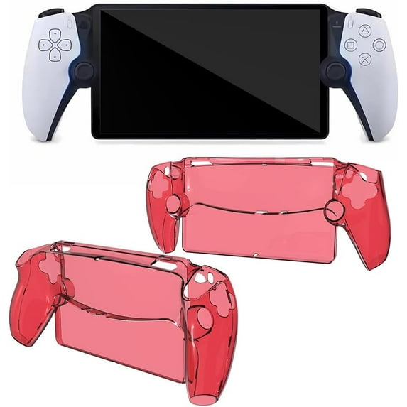 elitegadget Case for Playstation Portal Remote Player - Transparent Clear Hard Plastic Shell Protective Case Cover for Playstation 5 Portal Remote Player 8" inch (2023) (Transparent Light Red)