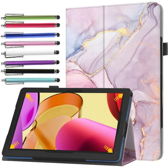 elitegadget Case for Samsung Galaxy Tab A9 Plus 11 Inch 2023, Slim Lightweight Folio Stand Cover PU Leather Case   1 Stylus for Samsung Tablet A9  11" Inch (SM-X210/X216/X218) (Pink Marble)