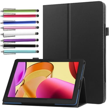 elitegadget Case for Samsung Galaxy Tab A9 Plus 11 Inch 2023, Slim Lightweight Folio Stand Cover PU Leather Case + 1 Stylus for Samsung Tablet A9+ 11" Inch (SM-X210/X216/X218) (Black)