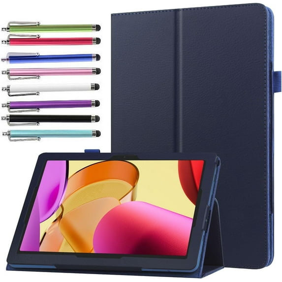 elitegadget Case for Samsung Galaxy Tab A9 Plus 11 Inch 2023, Slim Lightweight Folio Stand Cover PU Leather Case + 1 Stylus for Samsung Tablet A9+ 11" Inch (SM-X210/X216/X218) (Navy Blue)