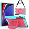 thumbnail image 1 of elitegadget Case for Samsung Galaxy Tab S10 FE+/S10 FE Plus 13.1 Inch 2025 Released - Dual Layer Protective Heavy Duty Impact Resistant Case Cover with Rotating Ring Stand (Teal/Pink), 1 of 6