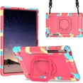 thumbnail image 1 of elitegadget Case for Samsung Galaxy Tab S10 FE+/S10 FE Plus 13.1 Inch 2025 Released - Dual Layer Protective Heavy Duty Impact Resistant Case Cover with Rotating Ring Stand (Candy/Pink), 1 of 6