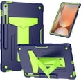 thumbnail image 1 of elitegadget Case for Samsung Galaxy Tab S10 FE+/S10 FE Plus 13.1 Inch 2025 Released - Dual Layer Protective Hybrid Cover Case with Kickstand (Navy Blue/Green), 1 of 5