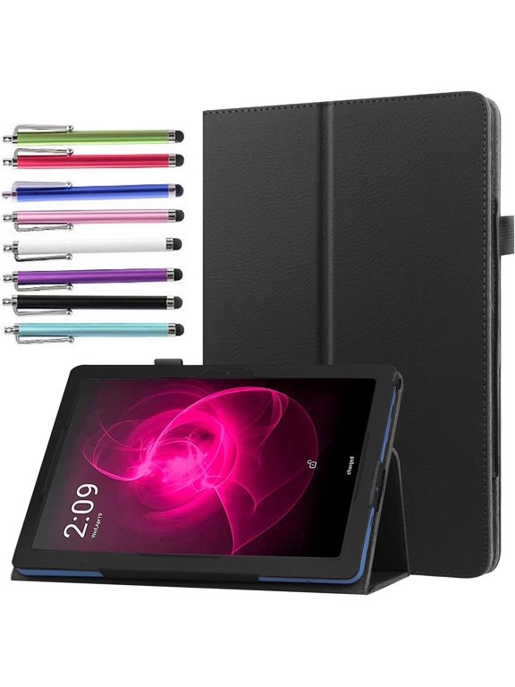 Case for T-Mobile Revvl Tab 5G 10.36" Tablet 2023 Release - Slim Lightweight Folio Stand Cover PU Leather Case Cover + 1 Random Color Stylus (Black)