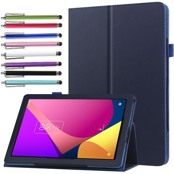 elitegadget Case for TCL Tab 8 LE 8.0 inch (2023 Release, Model: 9137W) - Slim Lightweight Folio Stand Cover PU Leather Case Cover + 1 Random Color Stylus (Navy Blue)