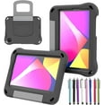 thumbnail image 1 of elitegadget Case for TCL Tab 8V/Tab 8 LE/Tab 8 Plus/Tab 8 WiFi/Tab 8 SE (9137W, 9132X, 9138S, 6048E, 91232X1) - Shockproof Lightweight Protective EVA Kids Kickstand Cover Case + 1 Stylus (Black), 1 of 6