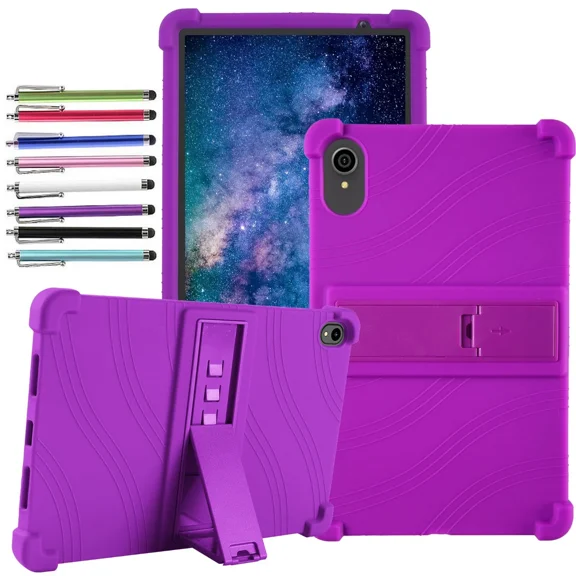elitegadget Case for Baken Android 14 Tablet 10.1 inch - Lightweight Protective Silicone Stand Cover   1 Random Color Stylus (Purple)