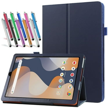 elitegadget Case for Onn 7 Inch Tablet (2024 Model) Gen 4 - Slim Lightweight Folio PU Leather Folding Stand Cover Case   1 Random Stylus (Navy Blue)