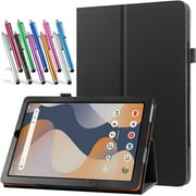 elitegadget Case for Onn 8 Inch Tablet (2024 Model) Gen 4 - Slim Lightweight Folio PU Leather Folding Stand Cover Case + 1 Random Stylus (Black)