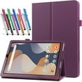 thumbnail image 1 of elitegadget Case for Onn 8 Inch Tablet (2024 Model) Gen 4 - Slim Lightweight Folio PU Leather Folding Stand Cover Case + 1 Random Stylus (Purple), 1 of 4