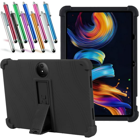 elitegadget Case for TCL NXTPAPER 11 Plus Tablet 11.5 inch - Lightweight Protective Silicone Stand Cover + 1 Random Color Stylus (Black)