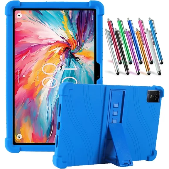 elitegadget Case for TCL TAB 10 NXTPAPER 5G 10.4" - Lightweight Protective Silicone Stand Cover + 1 Random Color Stylus (Blue)