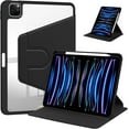 thumbnail image 1 of elitegadget Case for iPad Air 11 Inch 7th/ 6th Generation (2025/2024) - 360 Degree Rotation Protective Stand Clear Back Cover Case (Black), 1 of 5
