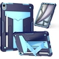thumbnail image 1 of elitegadget Case for iPad Air 11 Inch (7th/6th Generation 2025/2024) - Dual Layer Protective Hybrid Cover Case with Kickstand (Navy Blue/Blue), 1 of 5