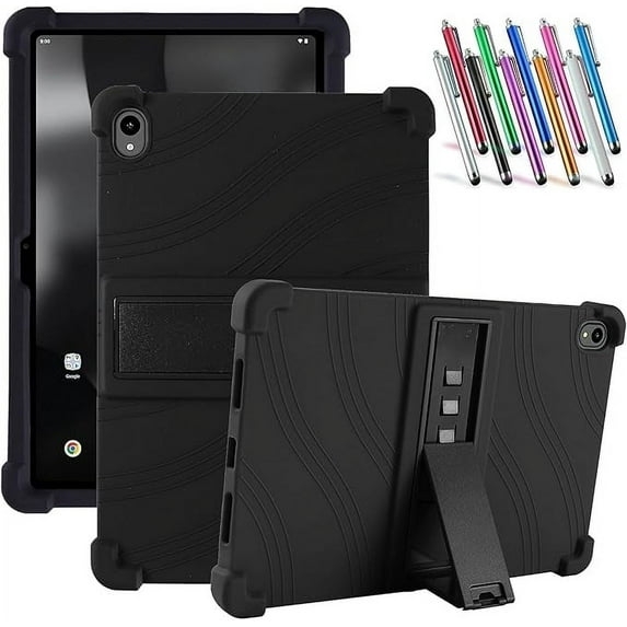 elitegadget Case for onn. 11" Tablet Pro (2024 Model) - Soft Slim Lightweight Protective Silicone Stand Cover Case + 1 Random Color Stylus (Black)