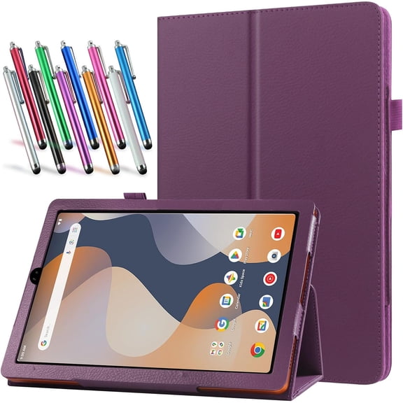 elitegadget Case for onn 8" Core Tablet (2026 Model) - Slim Lightweight Folio PU Leather Folding Stand Cover Case and 1 Random Color Stylus (Purple)