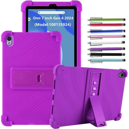 elitegadget Case for onn. 7" Tablet (2024 Model) - Soft Slim Lightweight Protective Silicone Stand Cover Case + 1 Random Color Stylus (Purple) price history and forecast - elitegadget