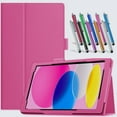 thumbnail image 1 of elitegadget Case for iPad 11th Generation 11 Inch 2025 / iPad 10th Gen 10.9 Inch 2022 - Slim Lightweight Folio PU Leather Folding Stand Cover Case + 1 Random Color Stylus (Pink), 1 of 4