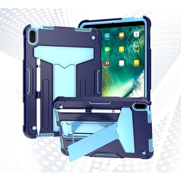 elitegadget Case for iPad 11th Generation 11 Inch 2025 / iPad 10th Generation 10.9 Inch 2022 - Dual Layer Protective Hybrid Cover Case with Kickstand (Navy Blue/Blue)