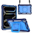 thumbnail image 1 of elitegadget Case for iPad Pro 11 Inch (M4, 5th Generation 2024) - Dual Layer Protective Heavy Duty Impact Resistant Case Cover with Rotating Ring Stand (Navy Blue/Blue), 1 of 6