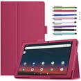 thumbnail image 1 of elitegadget Case for onn. 10.1 Inch Tablet (2022) (Model 100071485) - Slim Lightweight Folio PU Leather Folding Stand Cover Case + 1 (PET) Screen Protector and 1 Stylus (Pink), 1 of 4