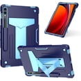 thumbnail image 1 of elitegadget Dual Layer Case for Samsung Galaxy Tab S9 FE+ Plus 12.4" (SM-X610/X616) / Galaxy Tab S9+ Plus 12.4" (SM-X810/X816/X818) - Hybrid Dual Layer Case Cover with Kickstand (Navy Blue/Blue), 1 of 5