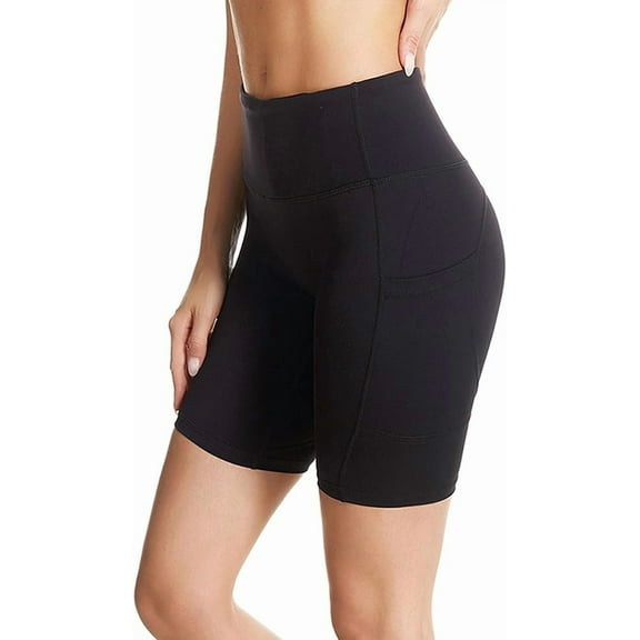 elitegadget High-Rise Biker Shorts with 2 Side Pocket for Women Workout Leggings Yoga Pants Fitness Athletic Workout Running