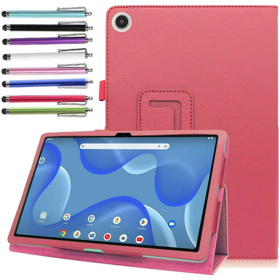 elitegadget PU Leather Case for Onn 10.4 inch Tablet Pro 2023 (Model: 100110603) - Magnetic Folio Stand Tablet Cover for Onn. 10.4" Inch Tablet Pro + 1 Random Stylus (Pink)