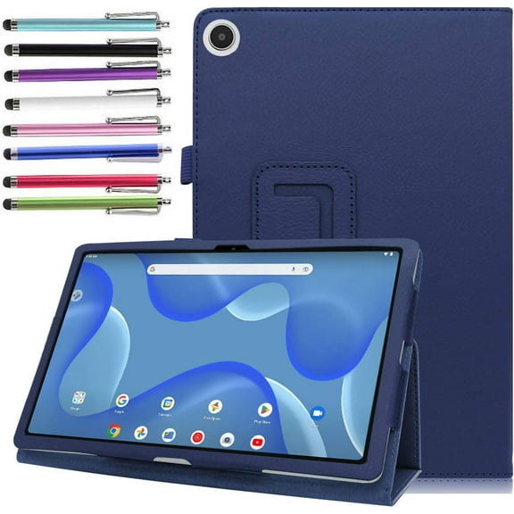 elitegadget PU Leather Case for Onn 10.4 inch Tablet Pro 2023 (Model: 100110603) - Magnetic Folio Stand Tablet Cover for Onn. 10.4" Inch Tablet Pro + 1 Random Stylus (Navy Blue)