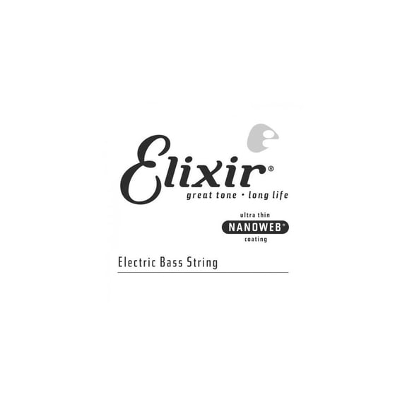 Elixir Nickel Plated Steel Single Bass String, NANOWEB, (.065)