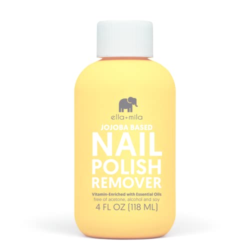 ella+mila Jojoba Nail Polish Remover NonAcetone NonToxic Fingernail