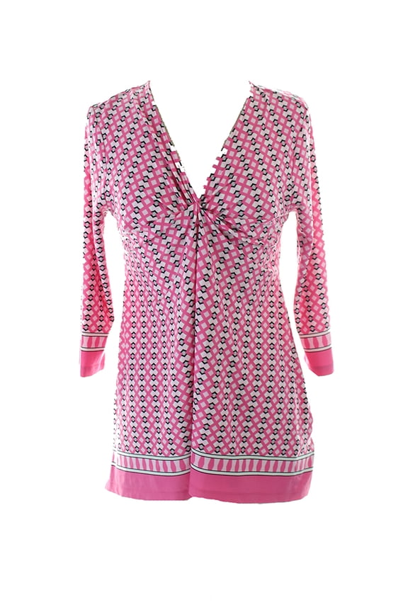pink printed ruched top xs