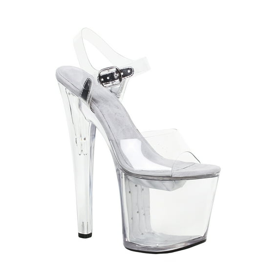 ellie 821-londyn women's 7" heeled clear light up platform sandals