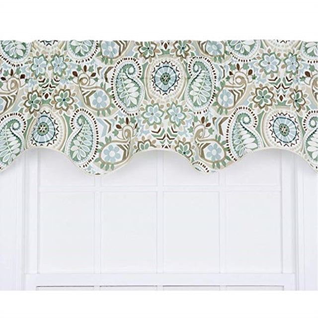 Latte Paisley Prism Jacobean Floral Cotton Valance